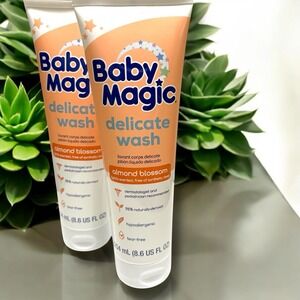 NEW BABY MAGIC  8.6 Oz Tube DELICATE‎ WASH Almond Blossom Lot Of 2